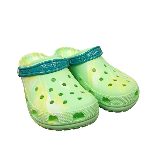 Crocs Men's Margaritaville Classic Clogs Sz 10 Women's 12 Green Yellow Tie Dye - Picture 3 of 14